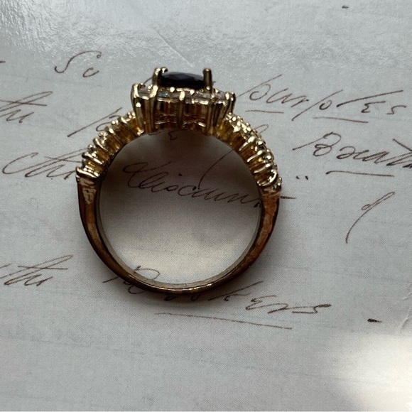 Purple and Gold Tone Women's Ring - Picture 5 of 9